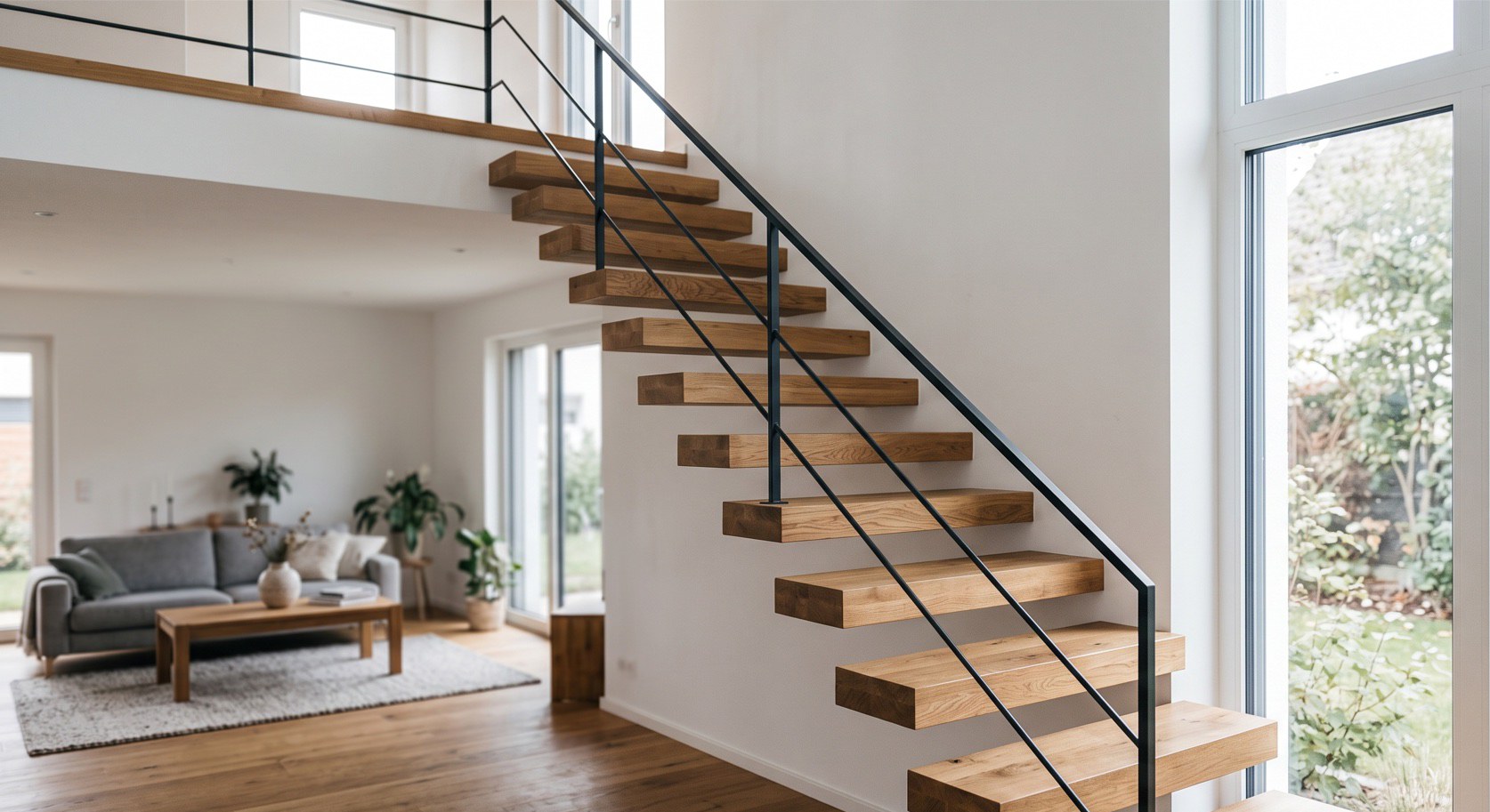 Maßgefertigte Holztreppe von Schreinerei Michler